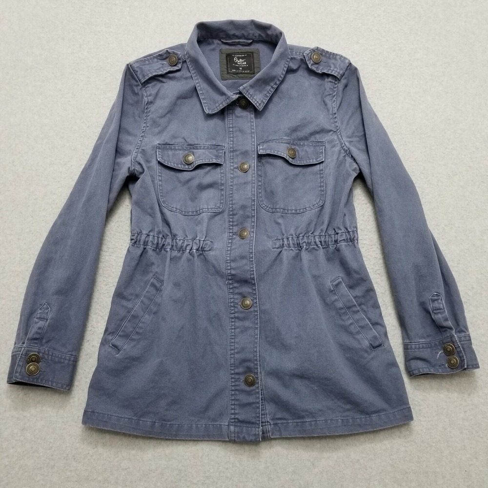 Cotton On Jacket Womens Medium Blue Buttons Pockets Outer‎ Wear